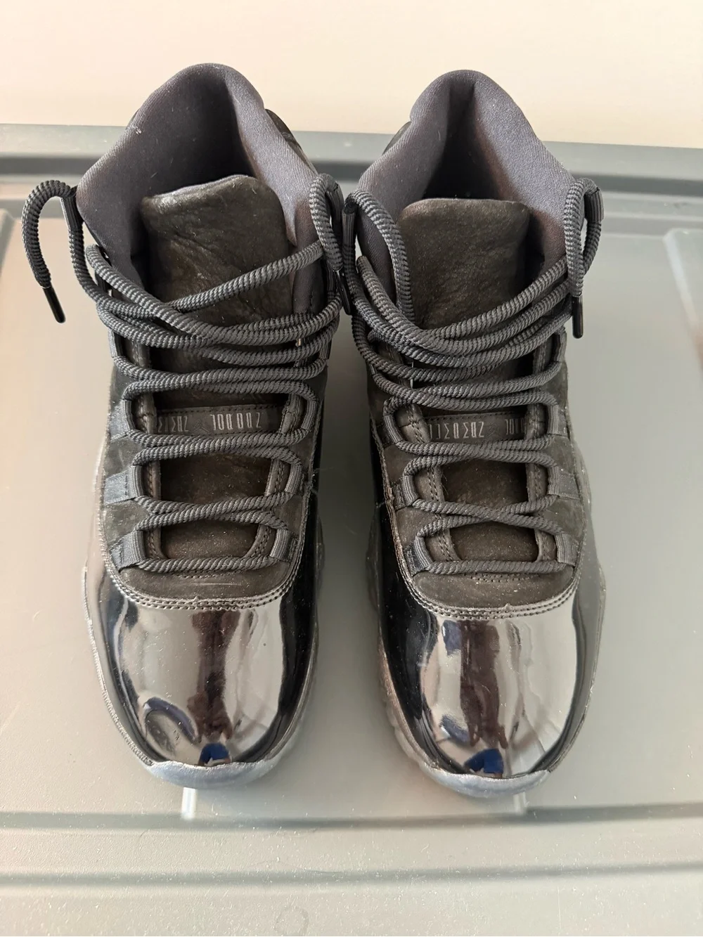 Jordan Black Patent Leather High-Top Sneakers